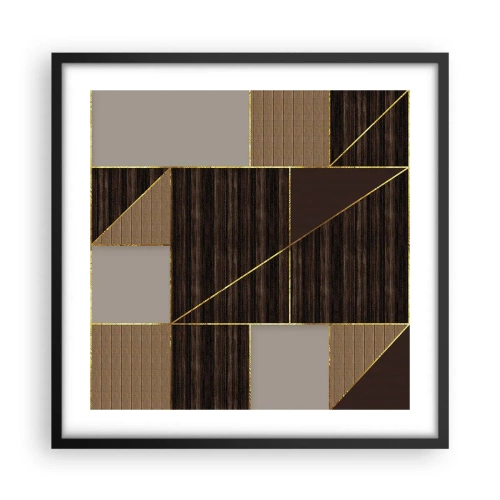 Plakát v černém rámu - Mozaika hnědé a zlaté - 50x50 cm