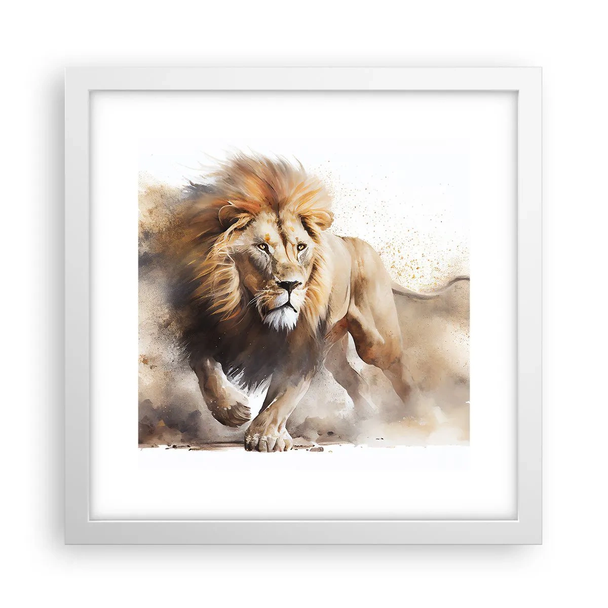 Plakát v bílém rámu - Král se pohnul - 30x30 cm