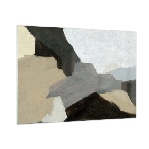 Obraz na skle - Abstrakce: křižovatka šedi - 100x70 cm