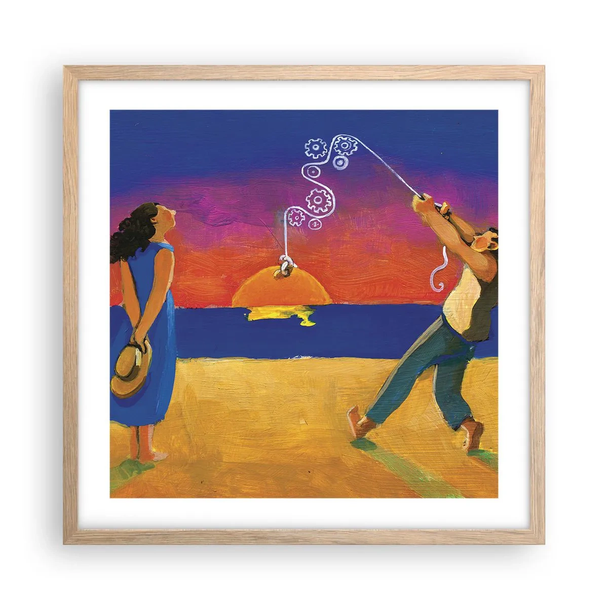 Plakát v rámu světlý dub - Více než hvězda z nebe - 50x50 cm