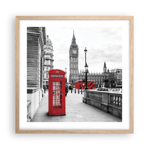 Plakát v rámu světlý dub - Nepochybně Londýn - 50x50 cm