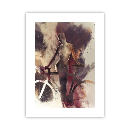 Plakát - Cyklistická duše v mramorových tvarech - 30x40 cm