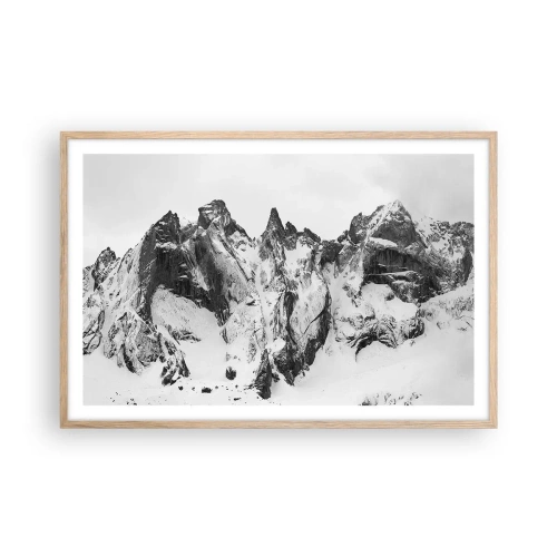 Plakát v rámu světlý dub - Hrozivý žulový hřeben - 91x61 cm