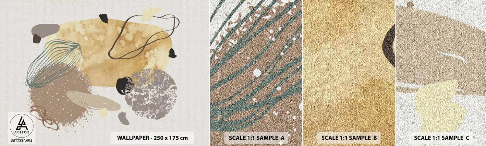 Vzor Fototapety Samolepicí Deluxe Sticker - Abstraktní švestka - Abstrakce, Kus, Minimalismus - 100x30 cm