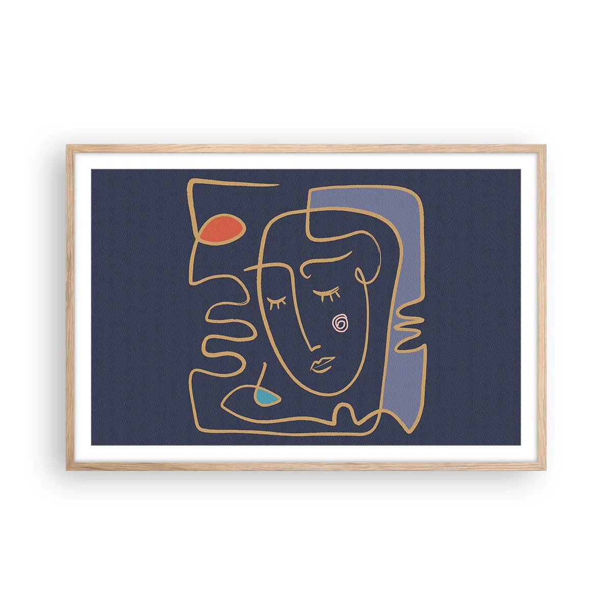 Plakát v rámu světlý dub - V zádumčivosti - 91x61 cm