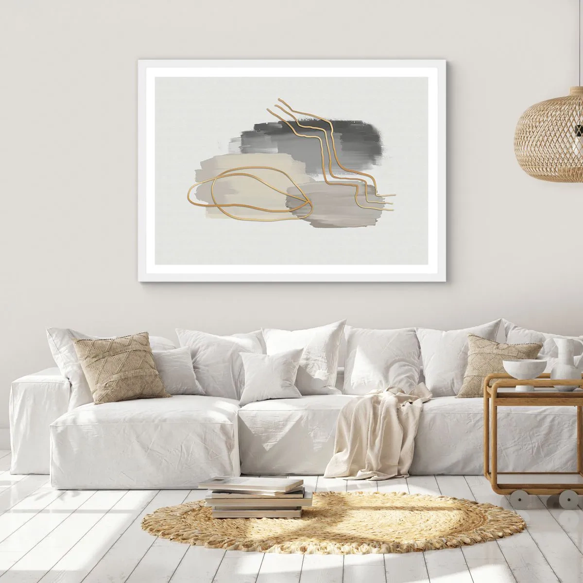 Plakát v bílém rámu - Trvání a pohyb - 91x61 cm
