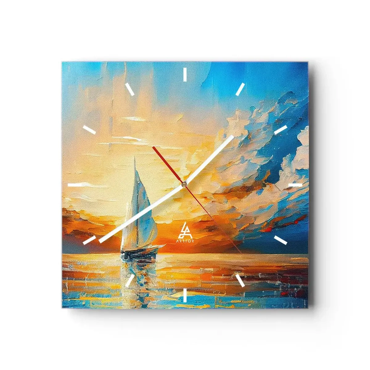 Nástěnné hodiny - Plavba ve zlatě - 30x30 cm