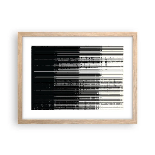 Plakát v rámu světlý dub - Vlny a vibrace - 40x30 cm