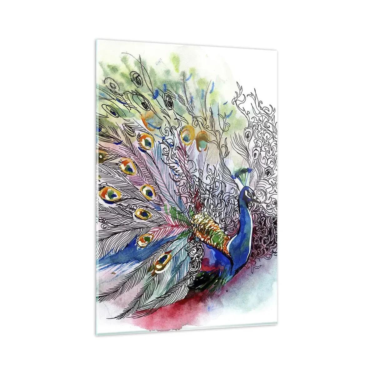 Obraz na skle - S pýchou proti šedi  - 80x120 cm