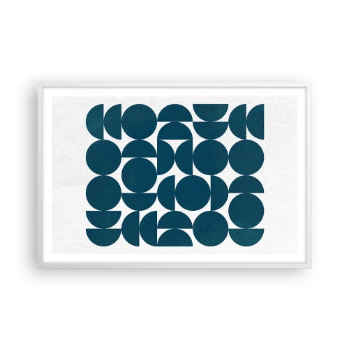 Plakát v bílém rámu - Kruhy a půlkruhy - 91x61 cm