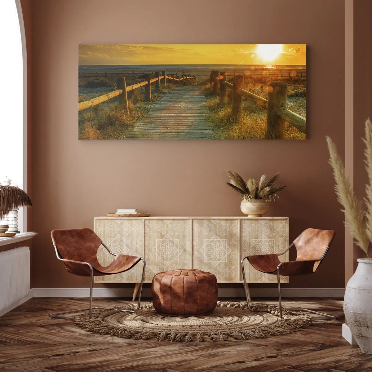Obraz na plátně - Vykoupané ve starém zlatě - 100x40 cm