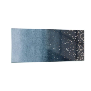 Obraz na skle - Kompozice – modré fáze - 100x40 cm