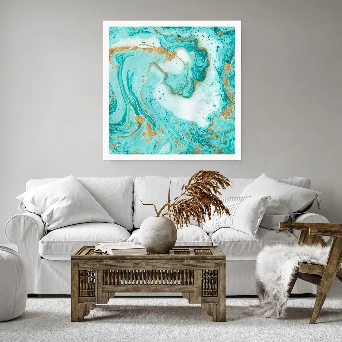 Plakát - Pod velkou vlnou z epochy Edo - 40x40 cm