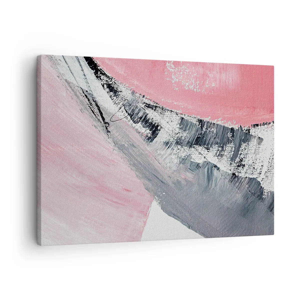 Obraz na plátně - Abstraktní kompozice v odstínech růžové a šedé. - 70x50cm - Sladěná kompozice - Moderní nástěnná dekorace do obývacího pokoje a ložnice ARTTOR