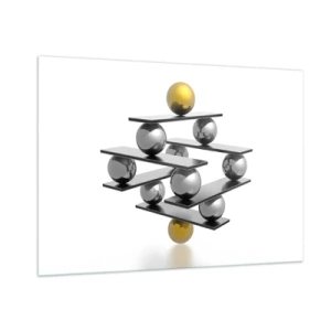 Obraz na skle - Zlato-stříbrná rovnováha - 100x70 cm