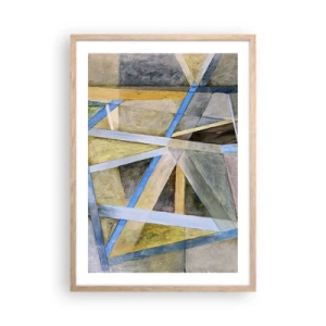 Plakát v rámu světlý dub - Přímo nebo diagonálně? - 50x70 cm