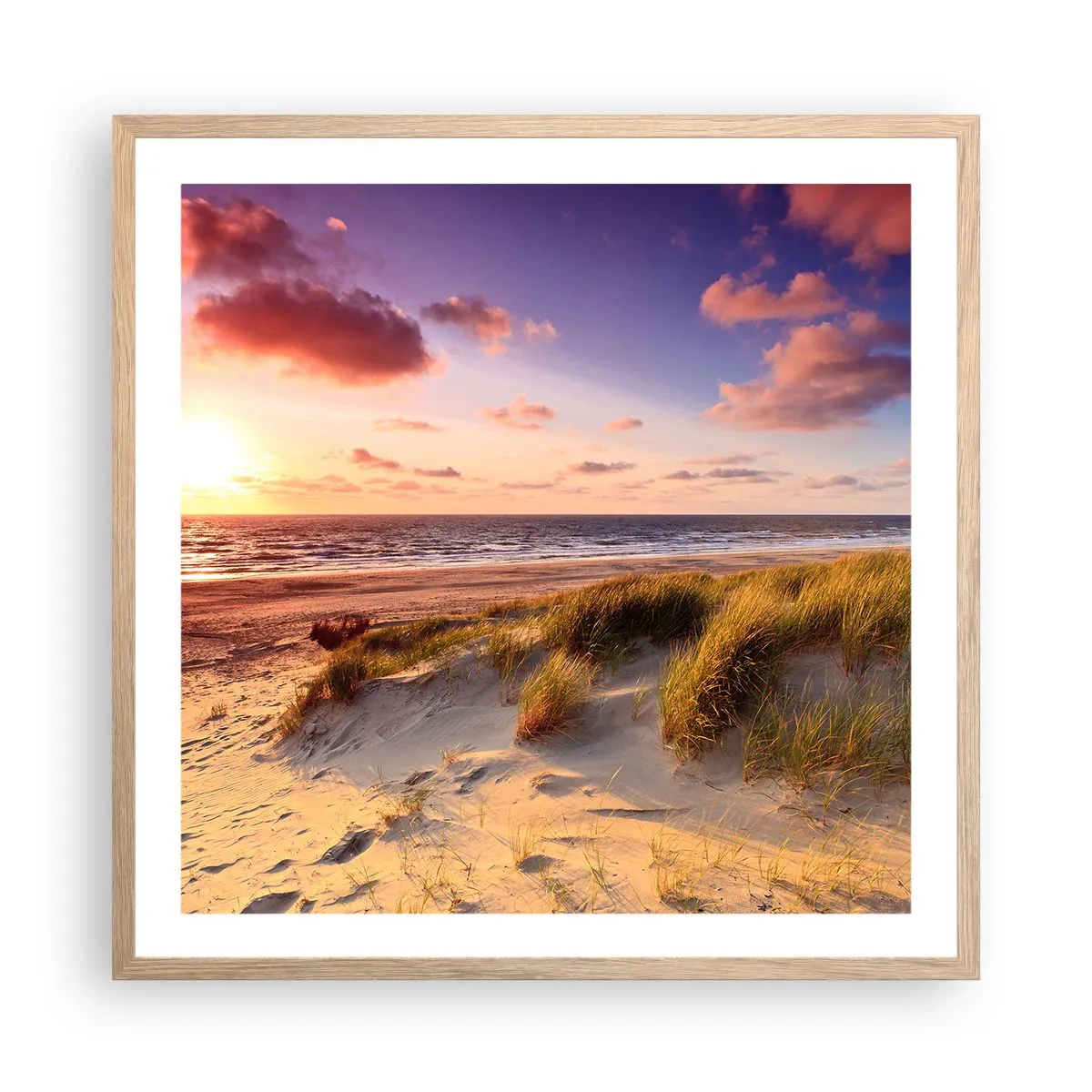 Plakát v rámu světlý dub - Už v létě voní vzduch - 60x60 cm