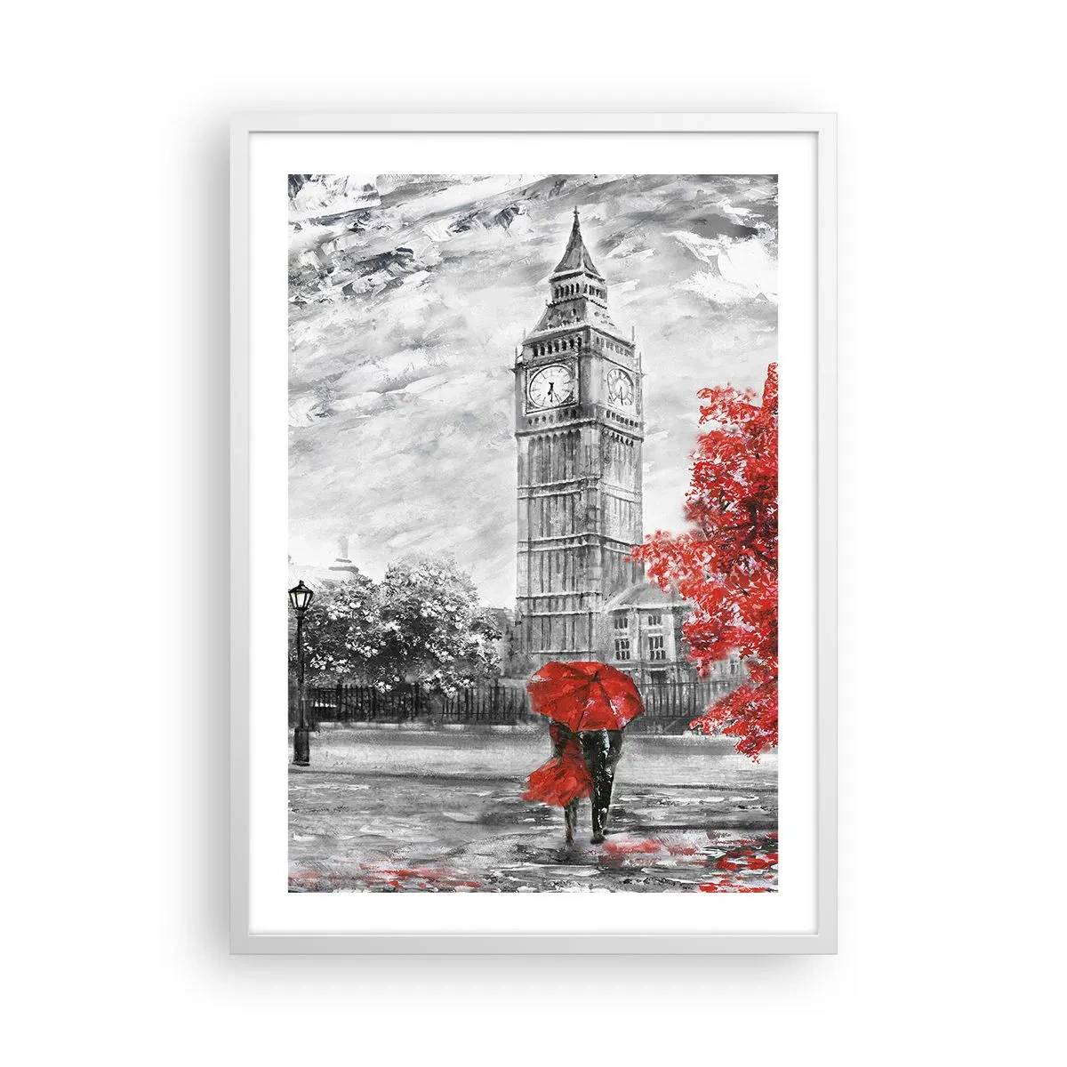 Plakát v bílém rámu - Vzrušující den - 50x70 cm