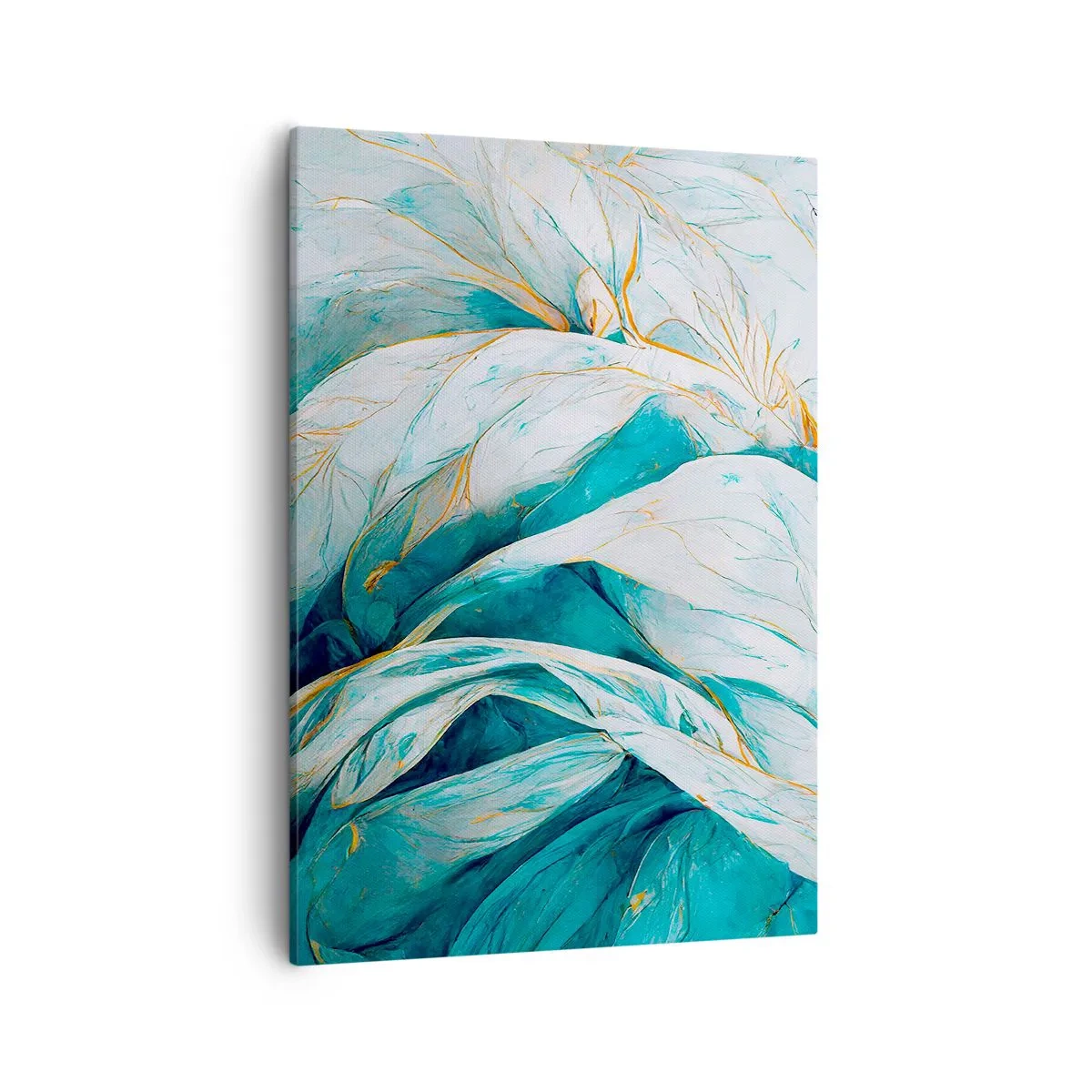 Obraz na plátně - Modrá abstrakce se zlatým motivem - 50x70 cm