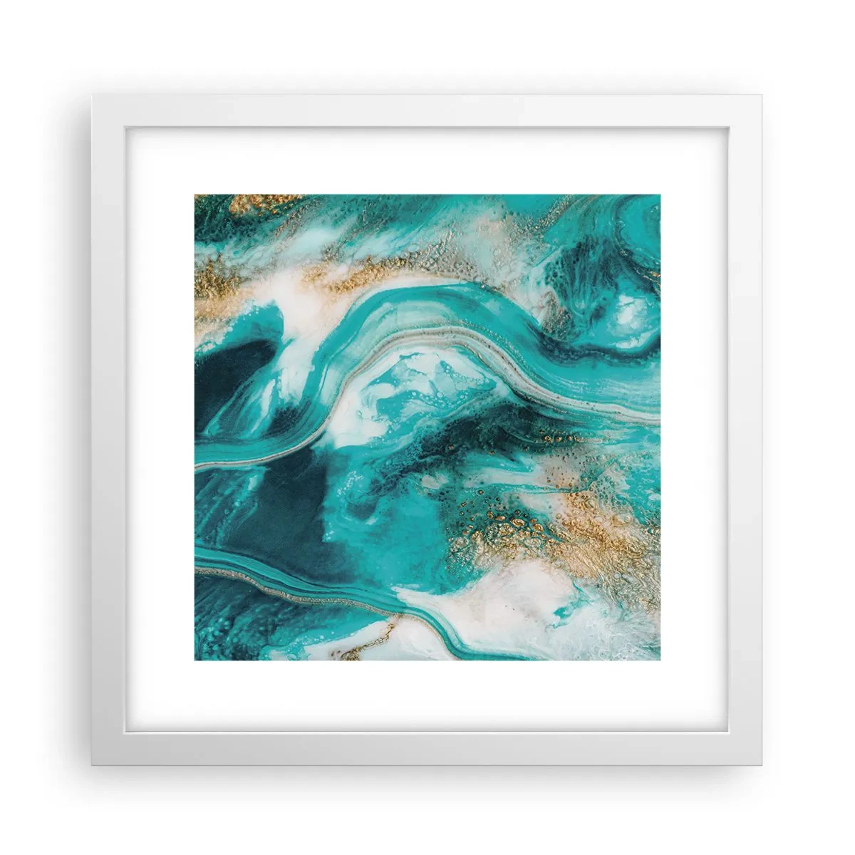 Plakát v bílém rámu - Řeka zlata - 30x30 cm