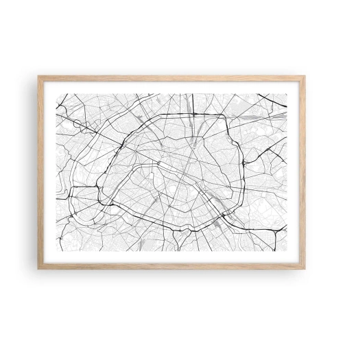 Plakát v rámu světlý dub - Květ Paříže - 70x50 cm