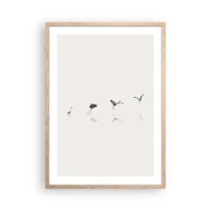 Plakát v rámu světlý dub - Čtyři jednoduché kroky - 50x70 cm