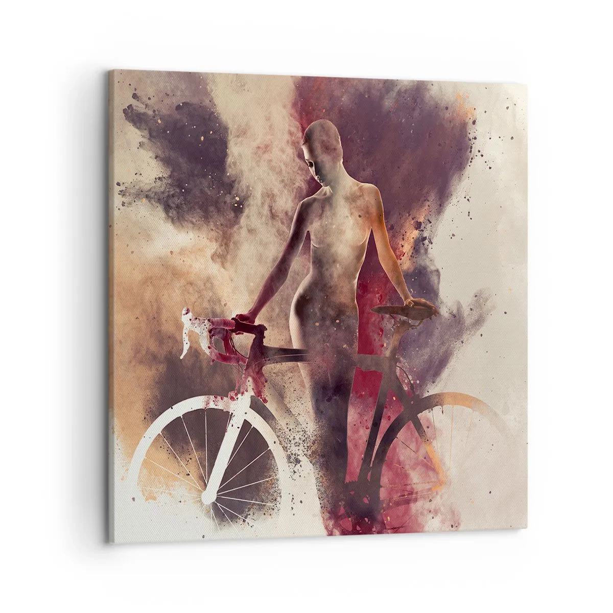 Obraz na plátně - Cyklistická duše v mramorových tvarech - 50x50 cm