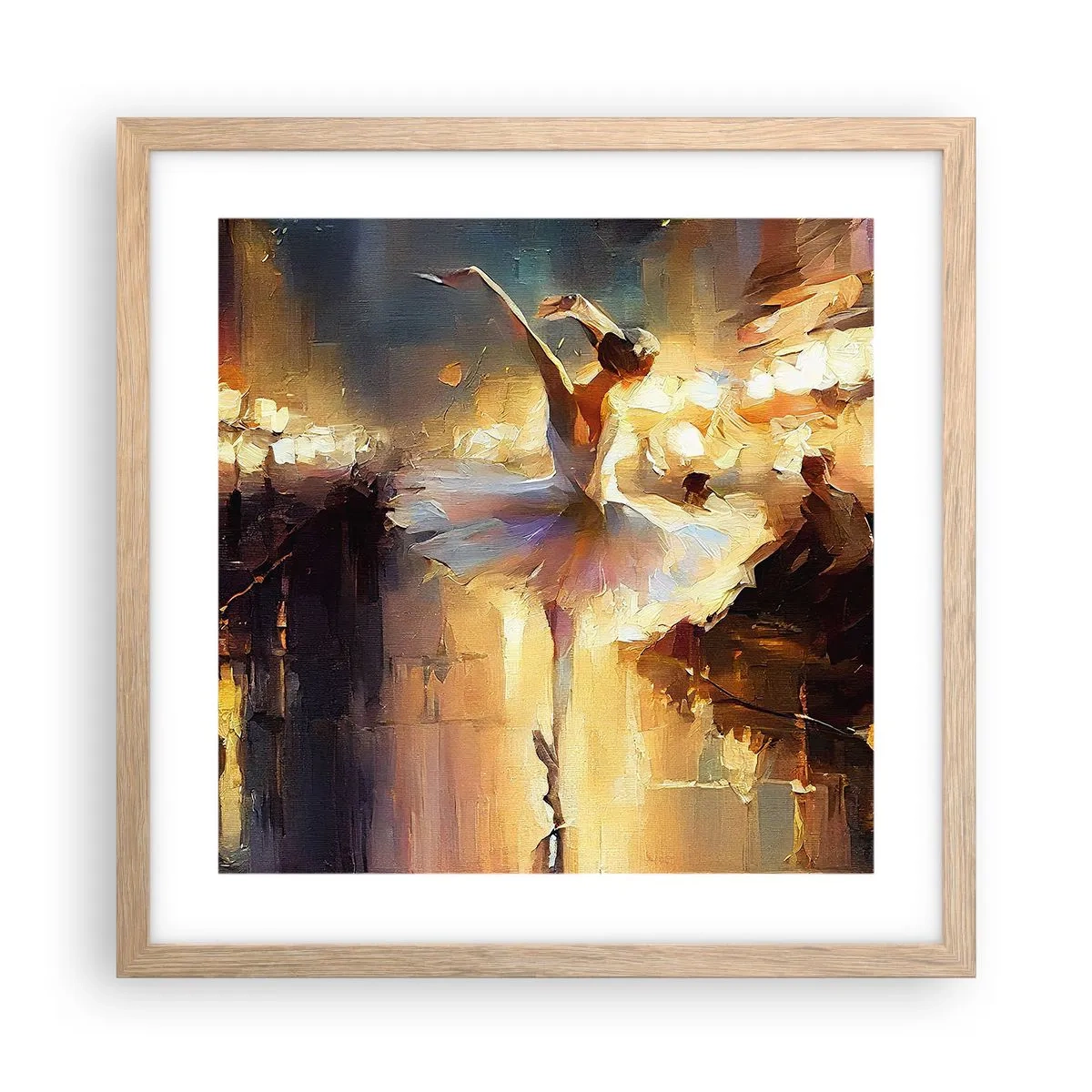 Plakát v rámu světlý dub - Zázrak na ulici - 40x40 cm