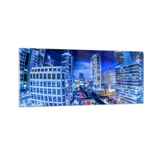 Obraz na skle - Rytmy nočního města - 100x40 cm
