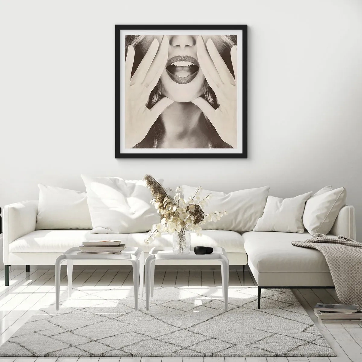 Plakát v černém rámu - Už jdu! - 50x50 cm