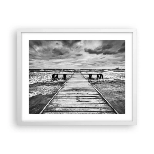 Plakát v bílém rámu - Čekám na vítr, co rozfouká… - 50x40 cm