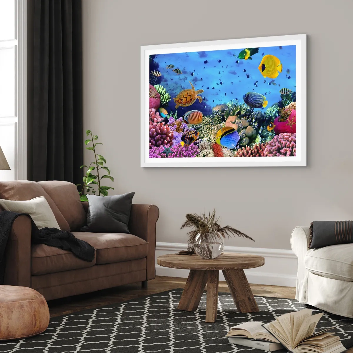 Plakát v bílém rámu - Co víme o životě… - 100x70 cm