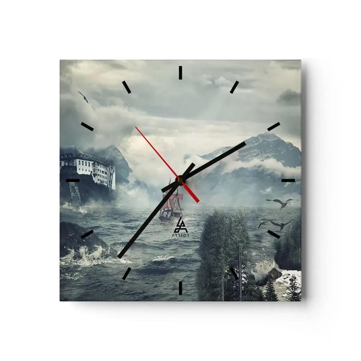 Nástěnné hodiny - V kouzelných vodách - 40x40 cm