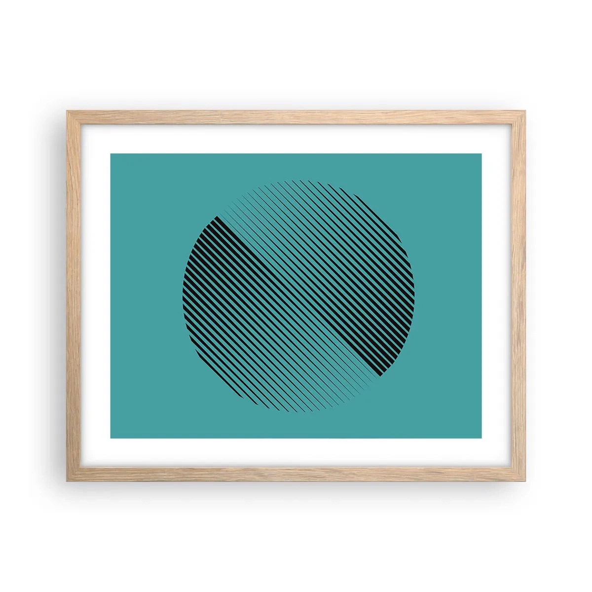 Plakát v rámu světlý dub - Kruh – geometrická variace - 50x40 cm