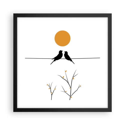 Plakát v černém rámu - Slavíčí večer - 40x40 cm