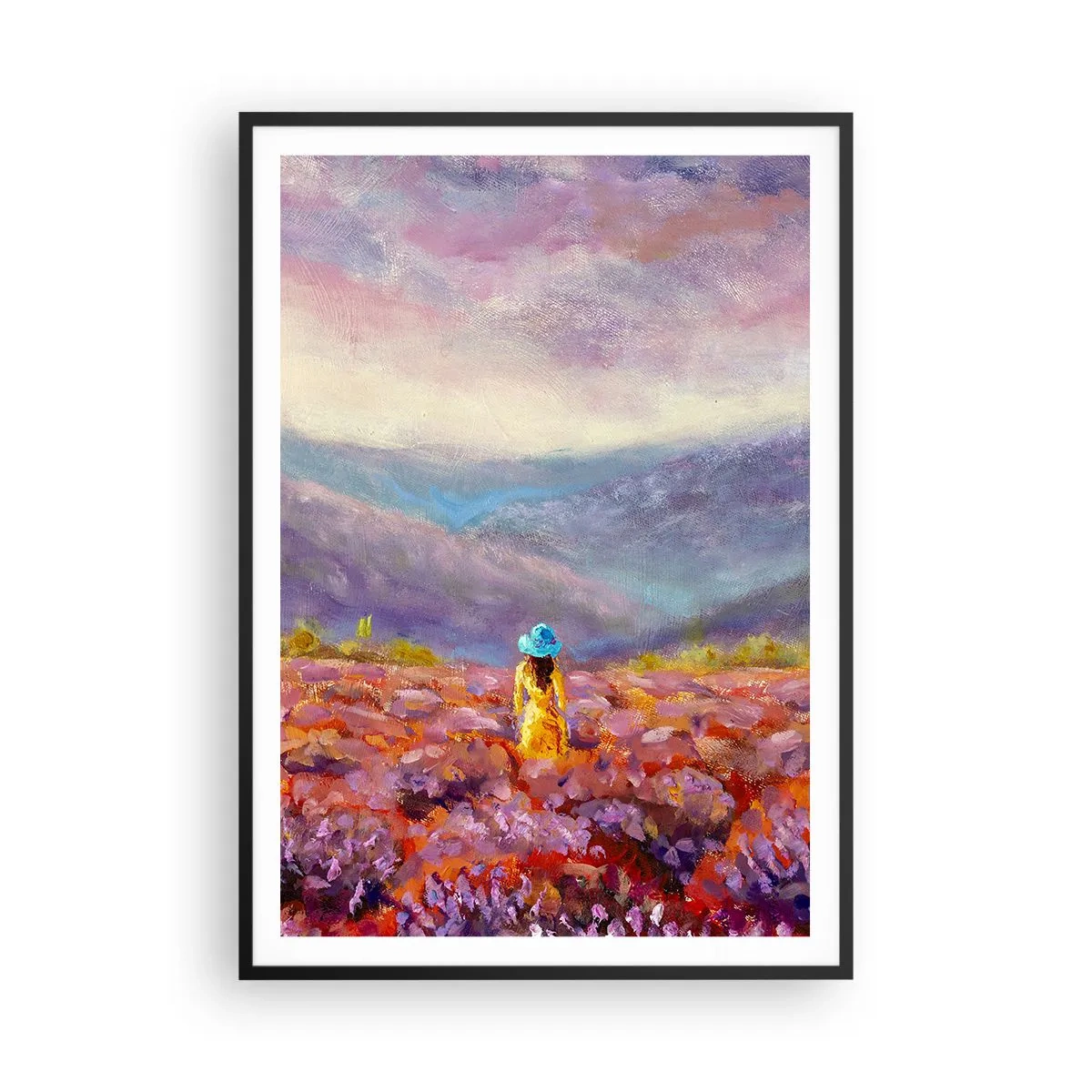 Plakát v černém rámu - V levandulovém světě - 70x100 cm
