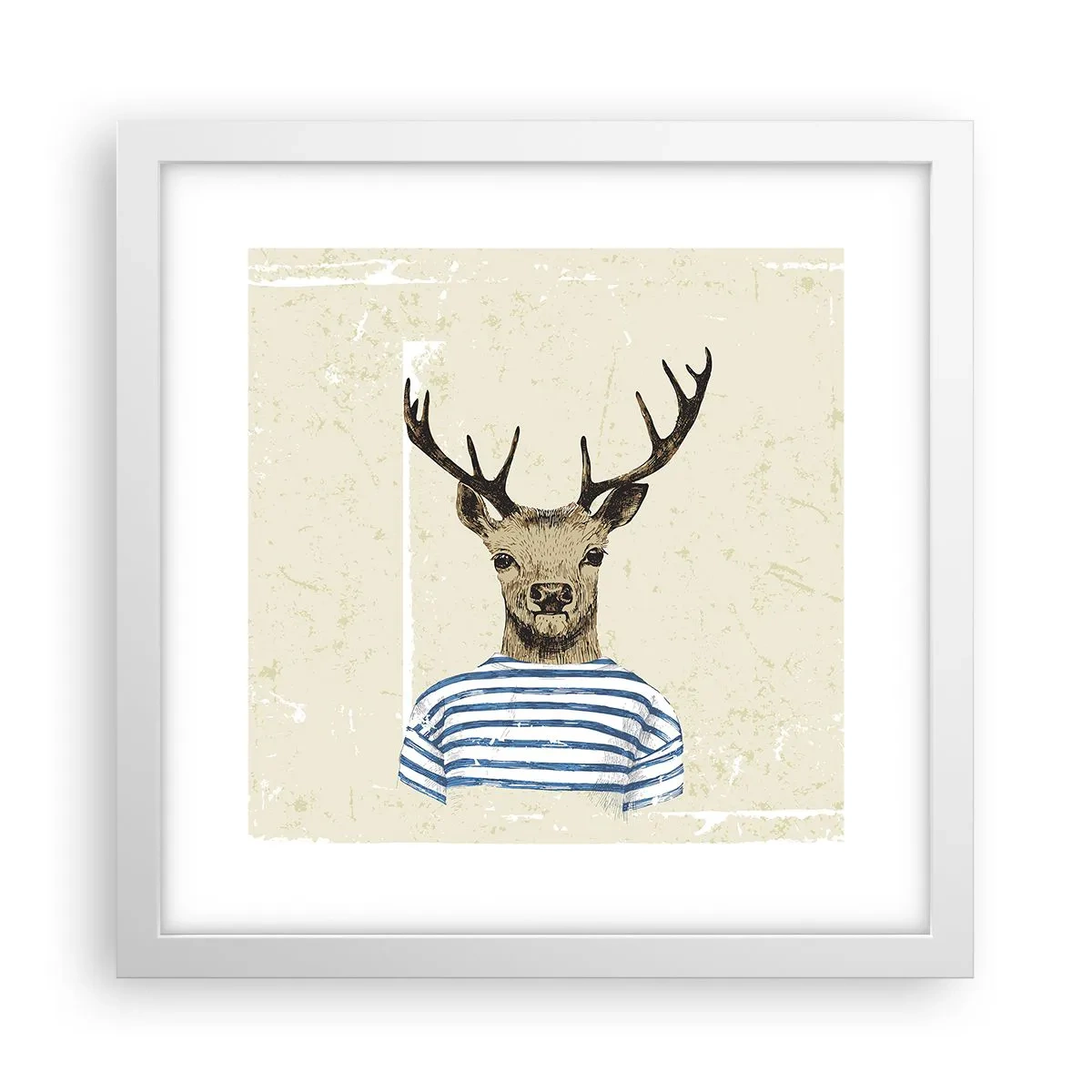 Plakát v bílém rámu - Protože mám rád pruhované košile! - 30x30 cm