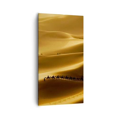 Obraz na plátně - Karavana na vlnách pouště - 55x100 cm