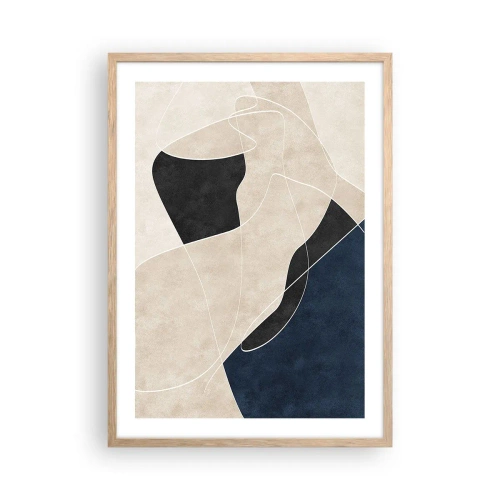 Plakát v rámu světlý dub - Abstraktní kompozice – kontrast barev - 50x70 cm