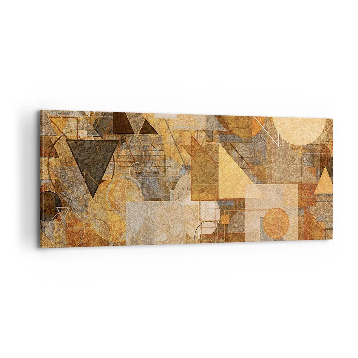 Obraz na plátně - Kubistická bronzová studie - 100x40 cm