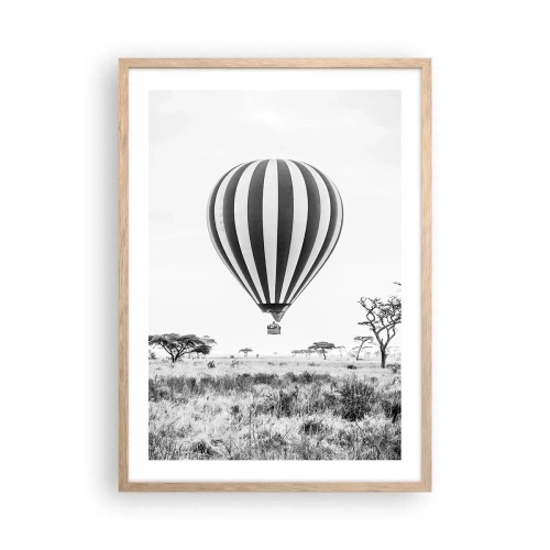 Plakát v rámu světlý dub - Nad savanou - 50x70 cm