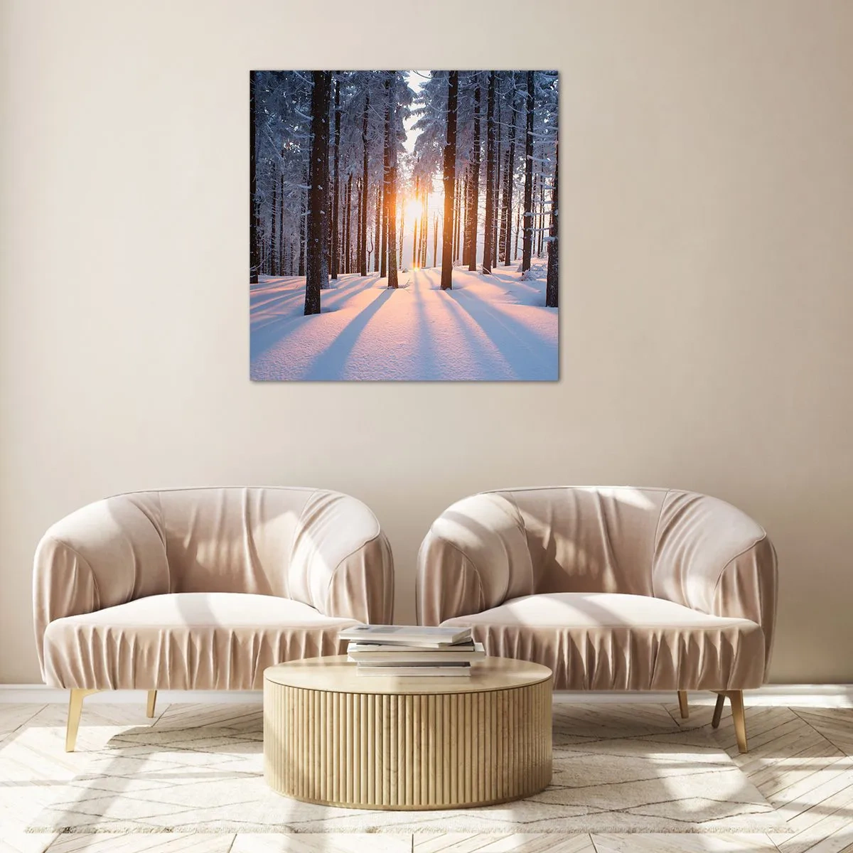 Obraz na skle - Jasně černé na bílém - 60x60 cm