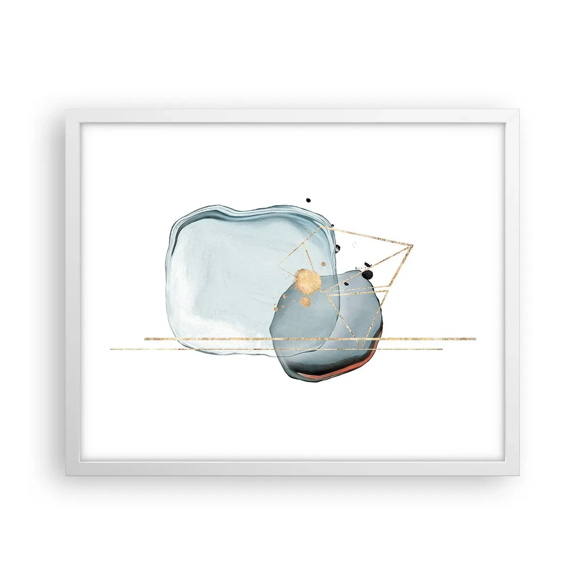 Plakát v bílém rámu - Studie kapky - 50x40 cm