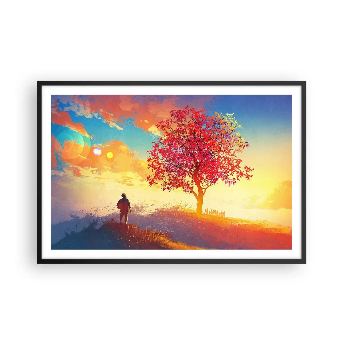 Plakát v černém rámu - Poutník u cíle - 91x61 cm