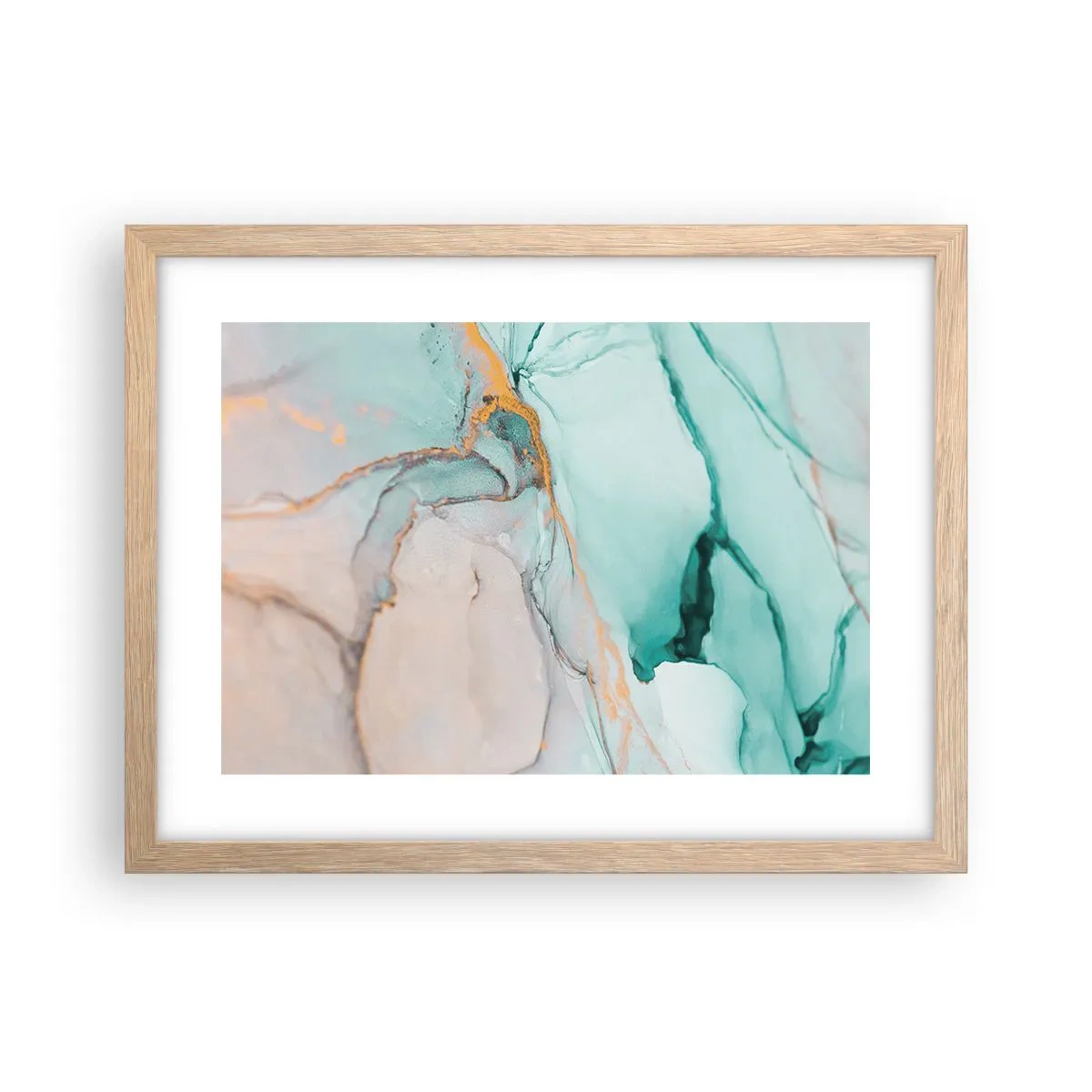 Plakát v rámu světlý dub - Tanec tvarů a barev - 40x30 cm