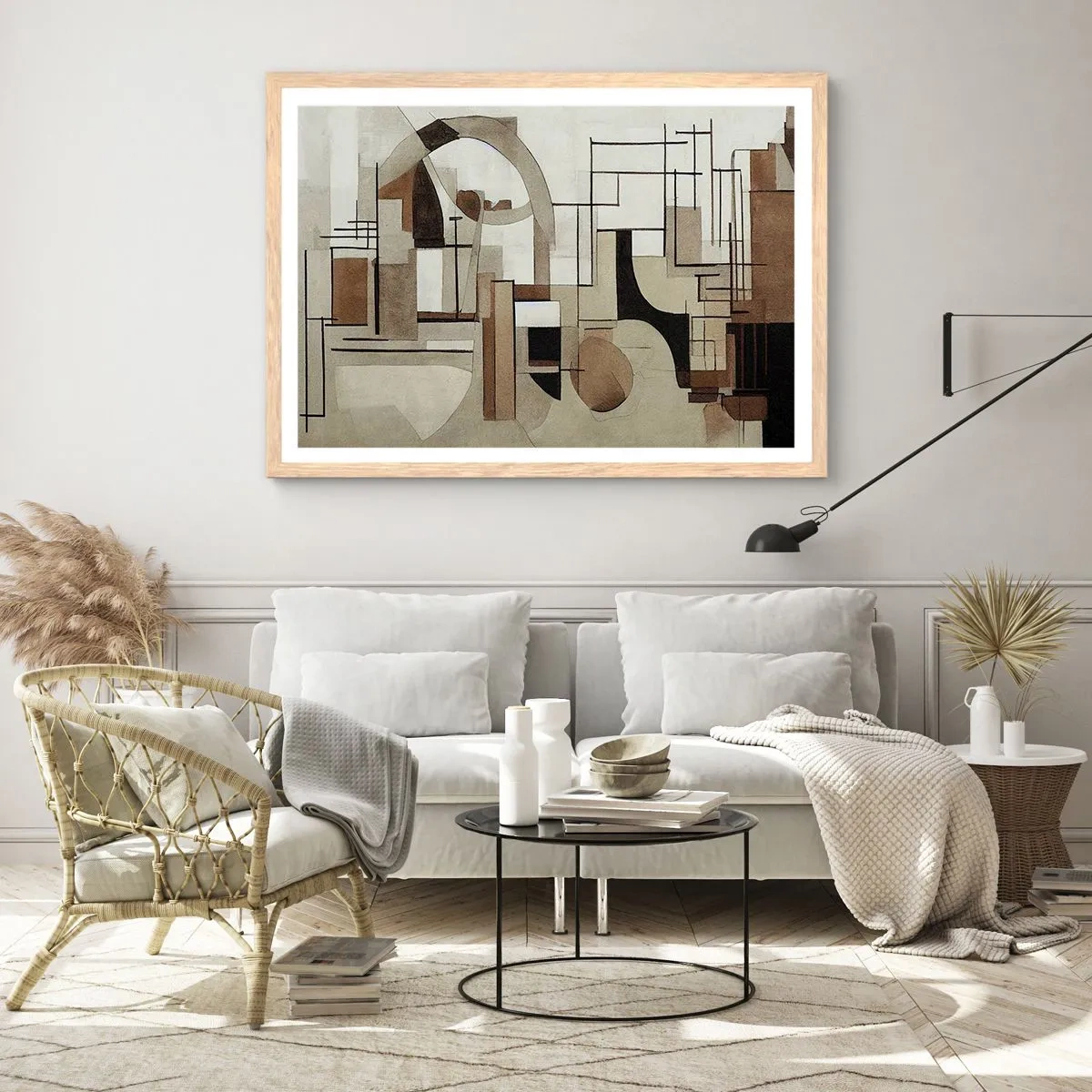 Plakát v rámu světlý dub - Městská krajina 2.0 - 91x61 cm