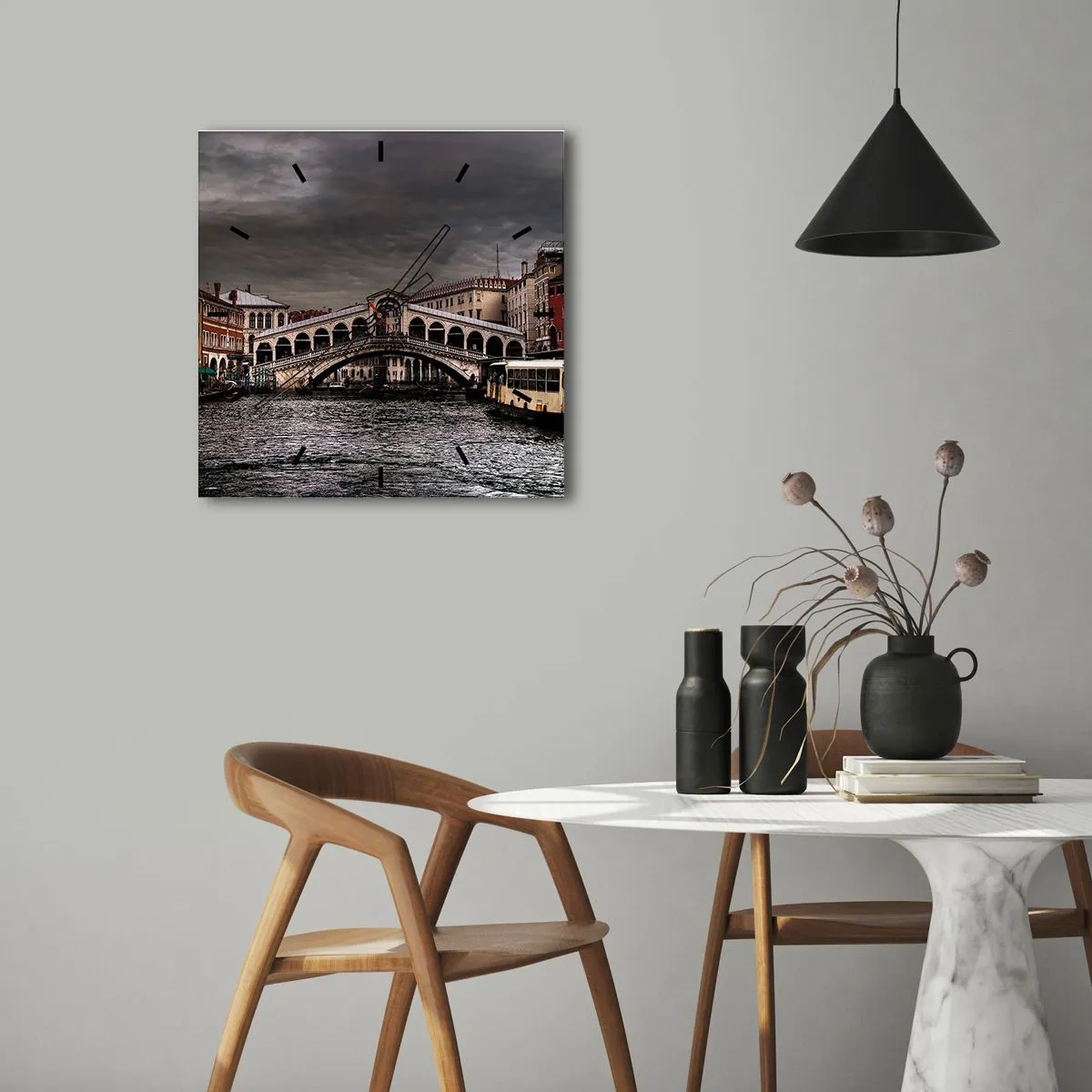 Nástěnné hodiny - Slib benátského večera - 40x40 cm