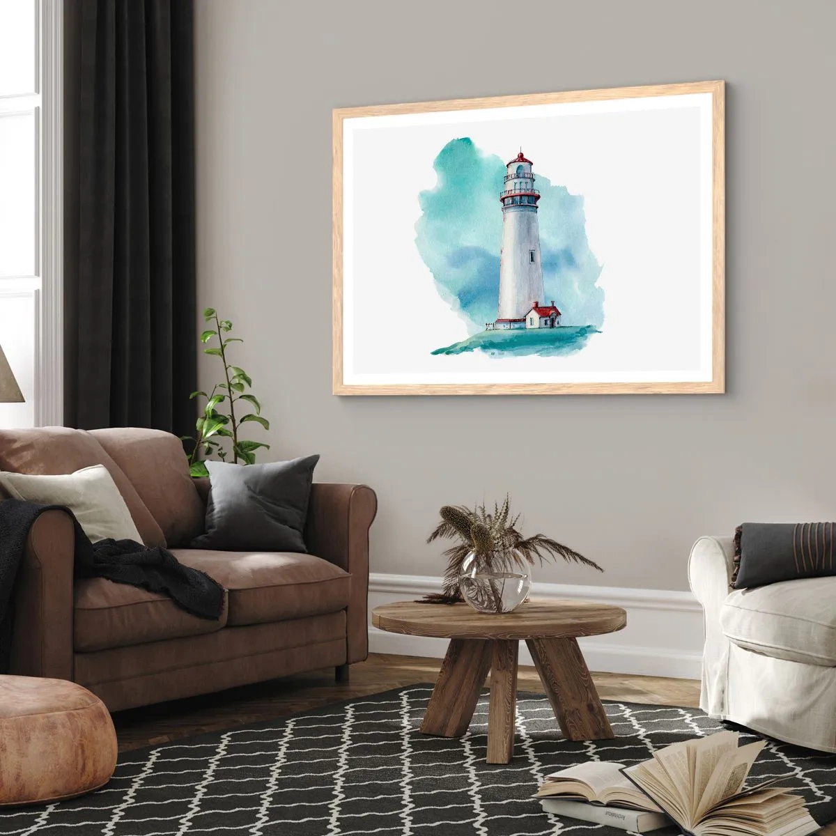 Plakát v rámu světlý dub - Něžná sestra blankytu - 100x70 cm