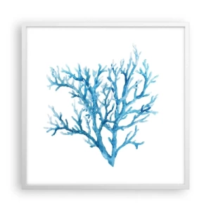 Plakát v bílém rámu - Mořský filigrán - 60x60 cm