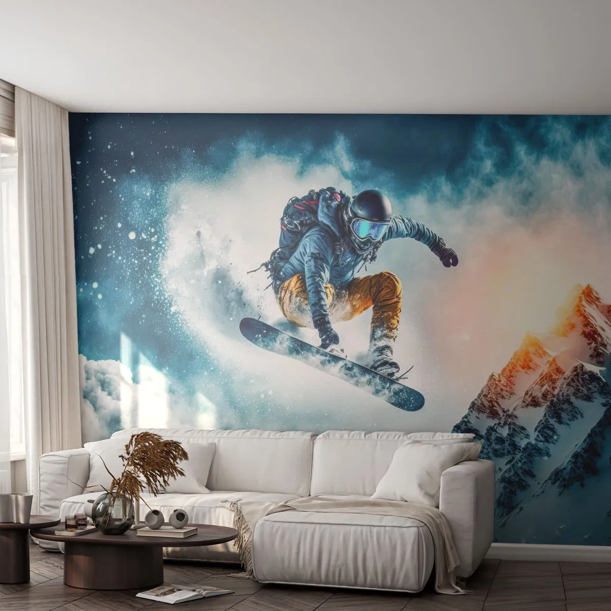 Fototapeta Standard Eco - Extrémní emoce - Snowboarding, Sport, Zima - 250x175 cm